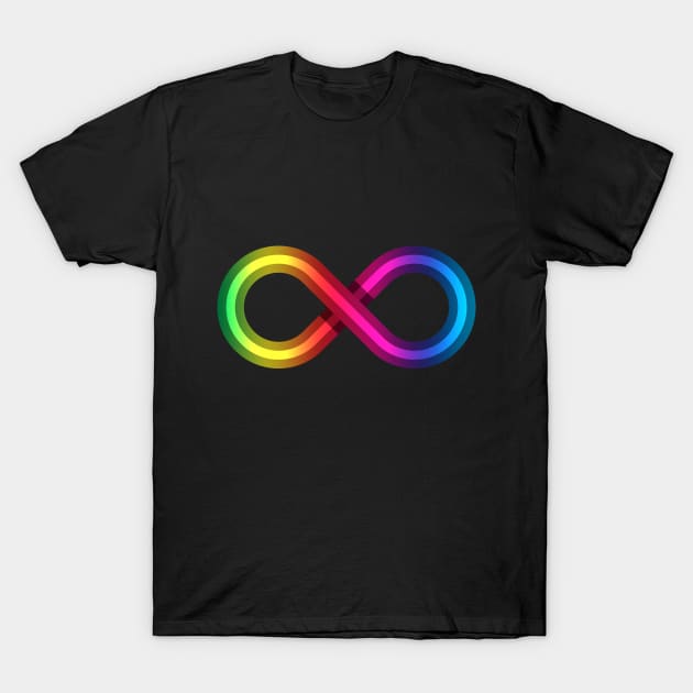 Neurodiversity Rainbow Infinity Symbol T-Shirt by Olooriel